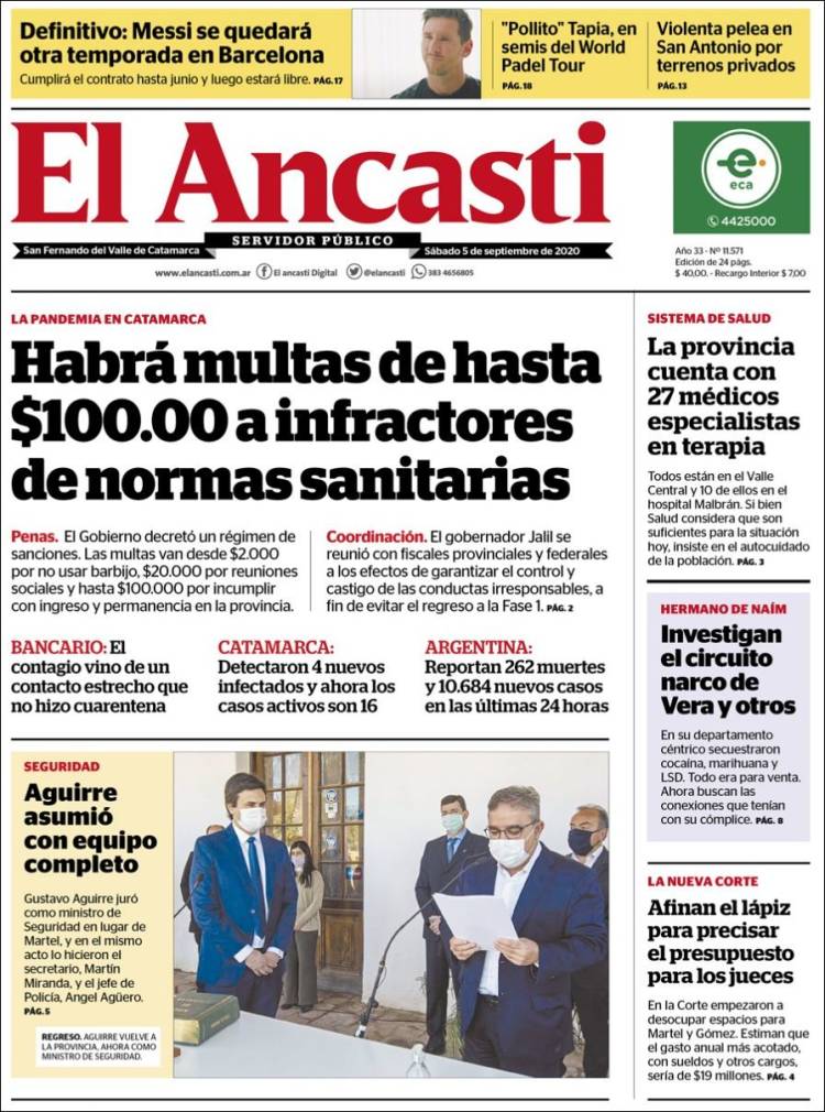 Portada de El Ancasti (Argentina)