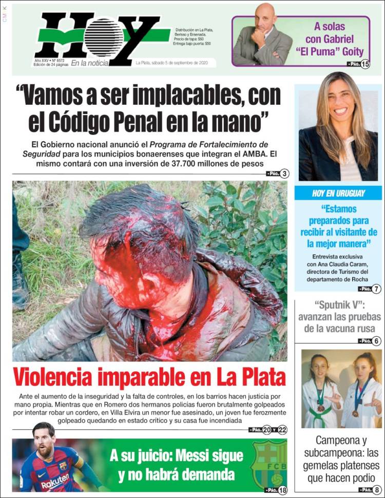 Portada de Diario Hoy (Argentina)