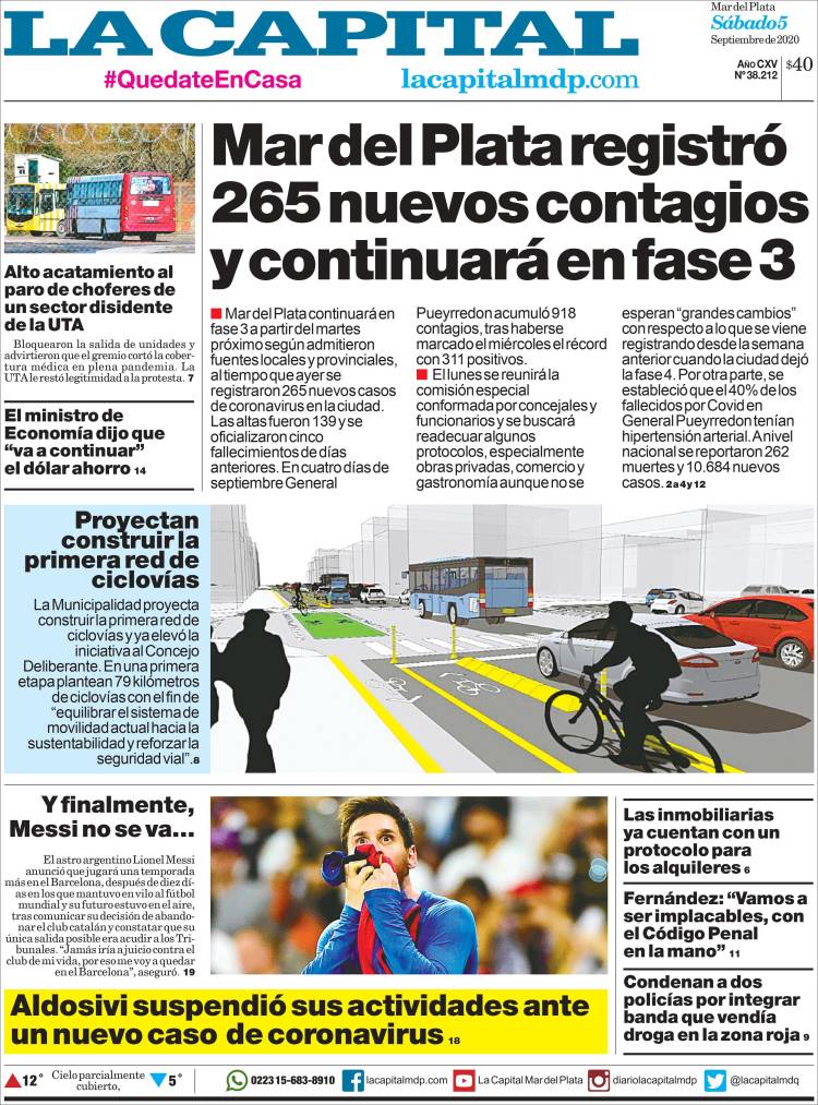Portada de Diario La Capital - Mar del Plata (Argentina)
