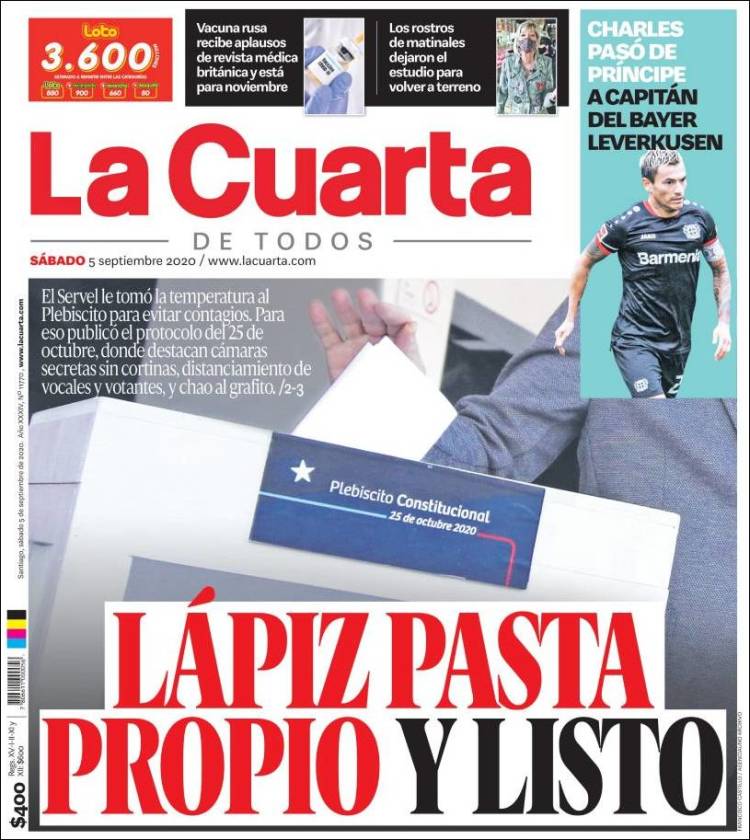 Portada de La Cuarta (Chile)