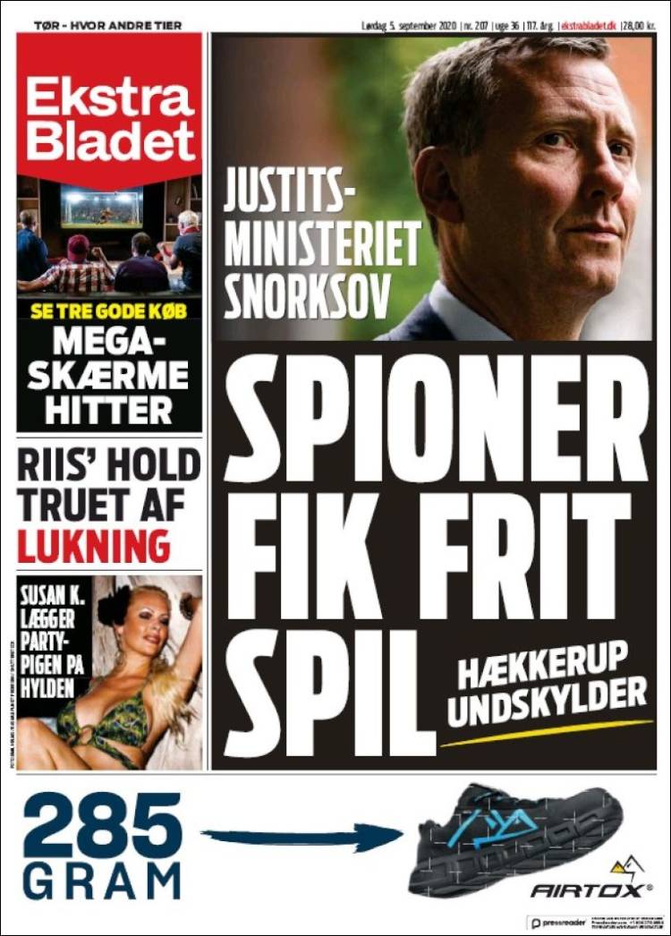 Portada de Ekstra Bladet (Dinamarca)