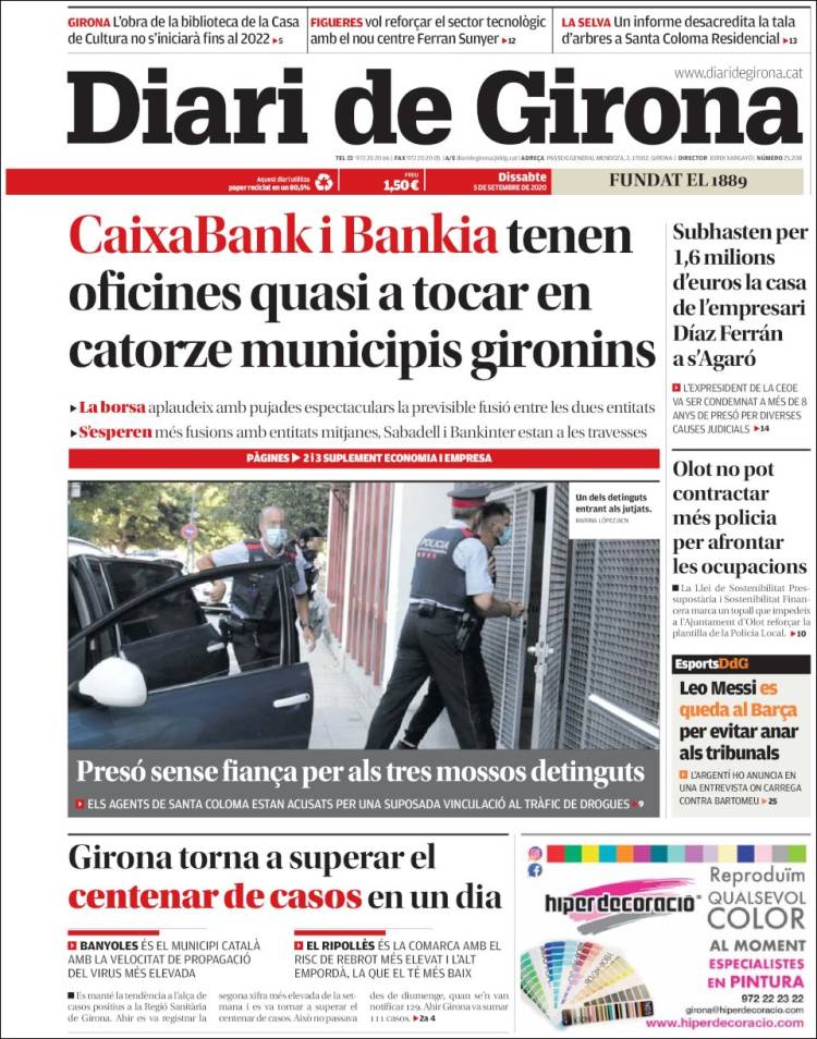 Portada de Diari de Girona (Spain)