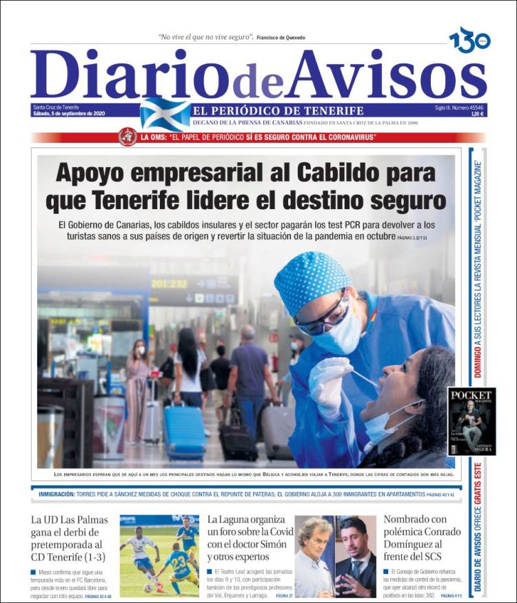 Portada de Diarios de Avisos (Spain)