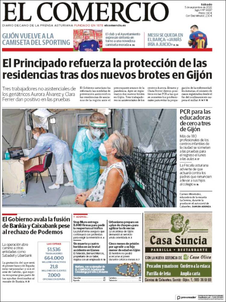 Portada de El Comercio - Gijón (Spain)