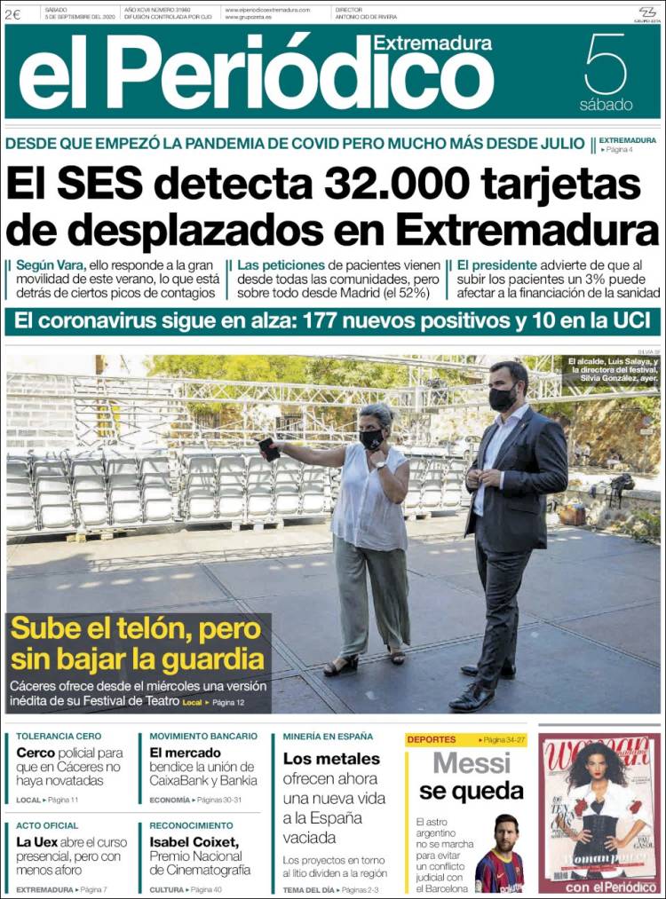 Portada de El Periódico de Extremadura (Spain)