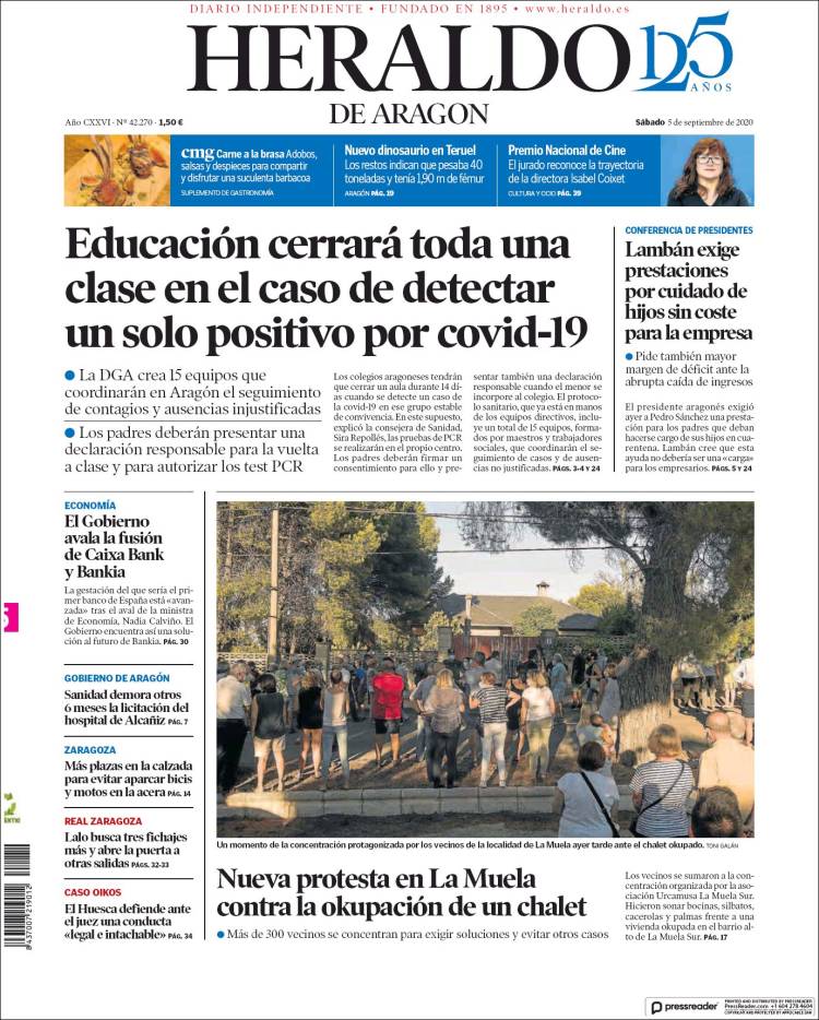 Portada de Heraldo de Aragón (Spain)