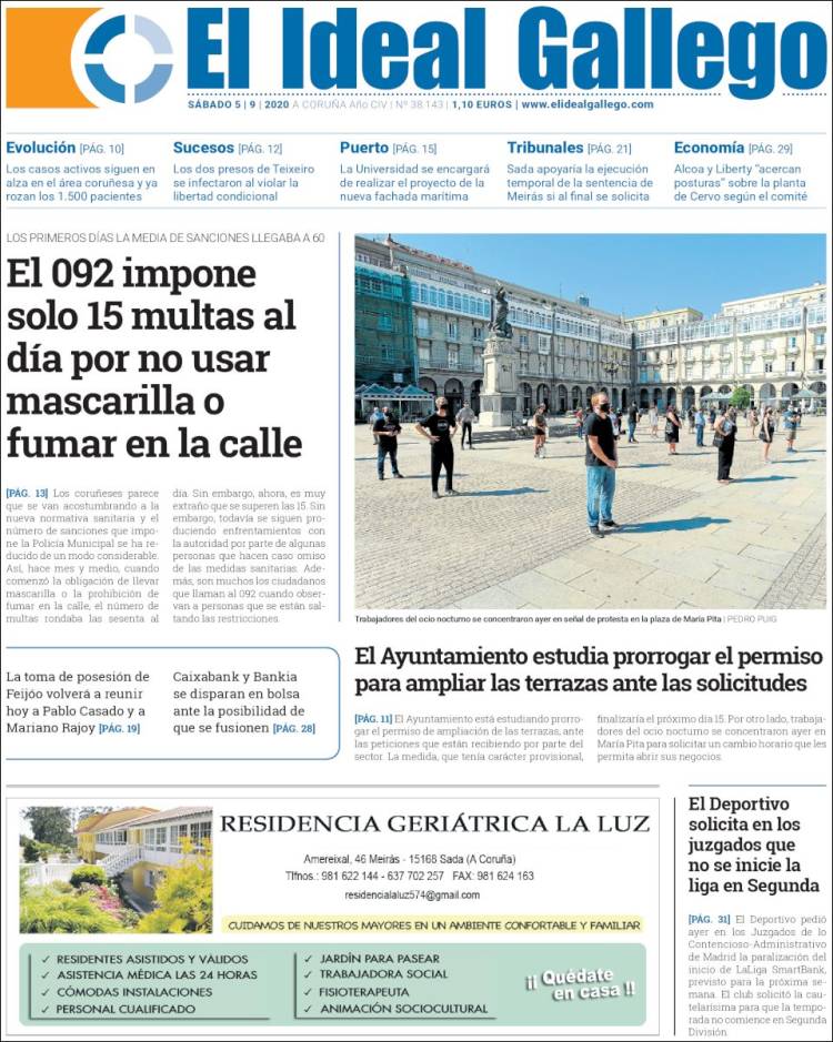 Portada de El Ideal Gallego (Spain)