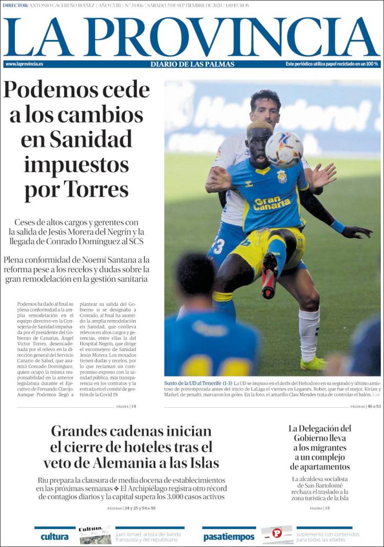 Portada de La Provincia (Spain)