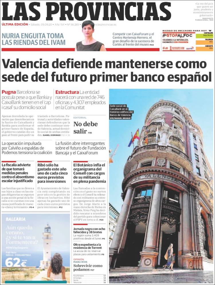 Portada de Las Provincias (Spain)