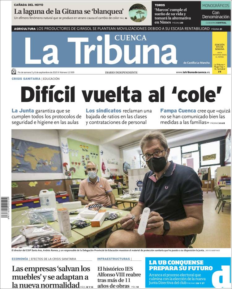 Portada de La Tribuna de Cuenca (Spain)