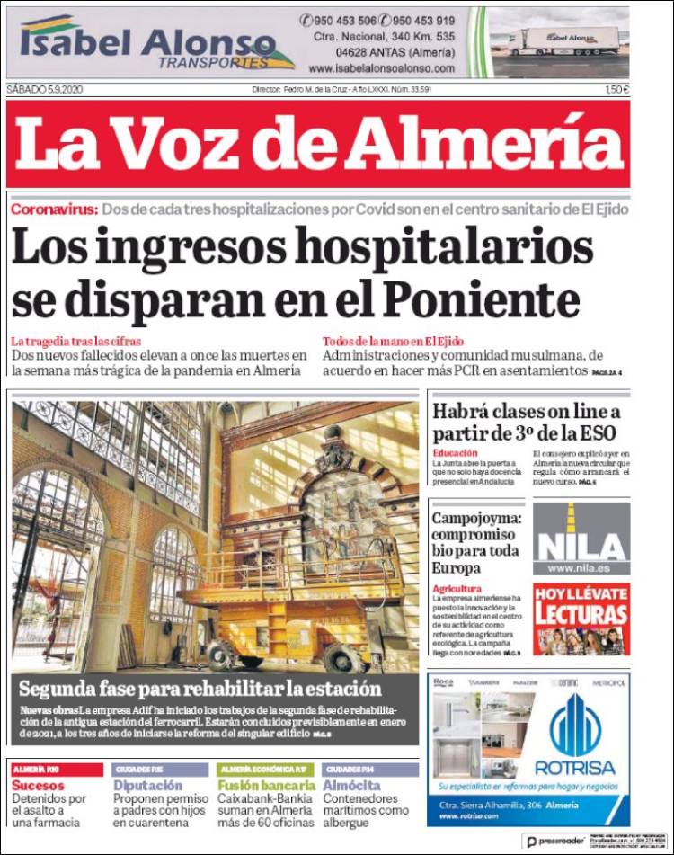 Portada de La Voz de Almería (Spain)