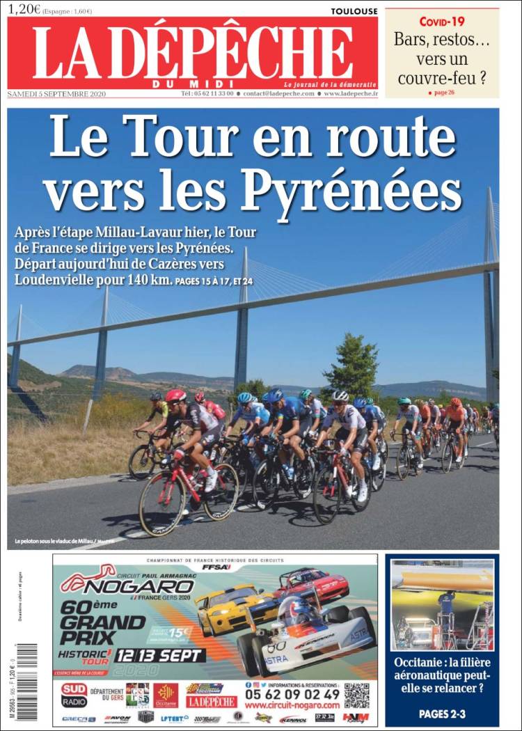 Portada de La Dépêche du Midi (Francia)