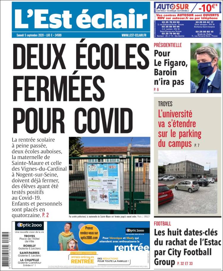 Portada de L'Est Eclair (Francia)