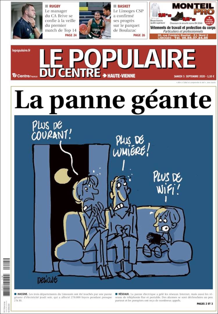 Portada de Le Populaire du Centre (Francia)