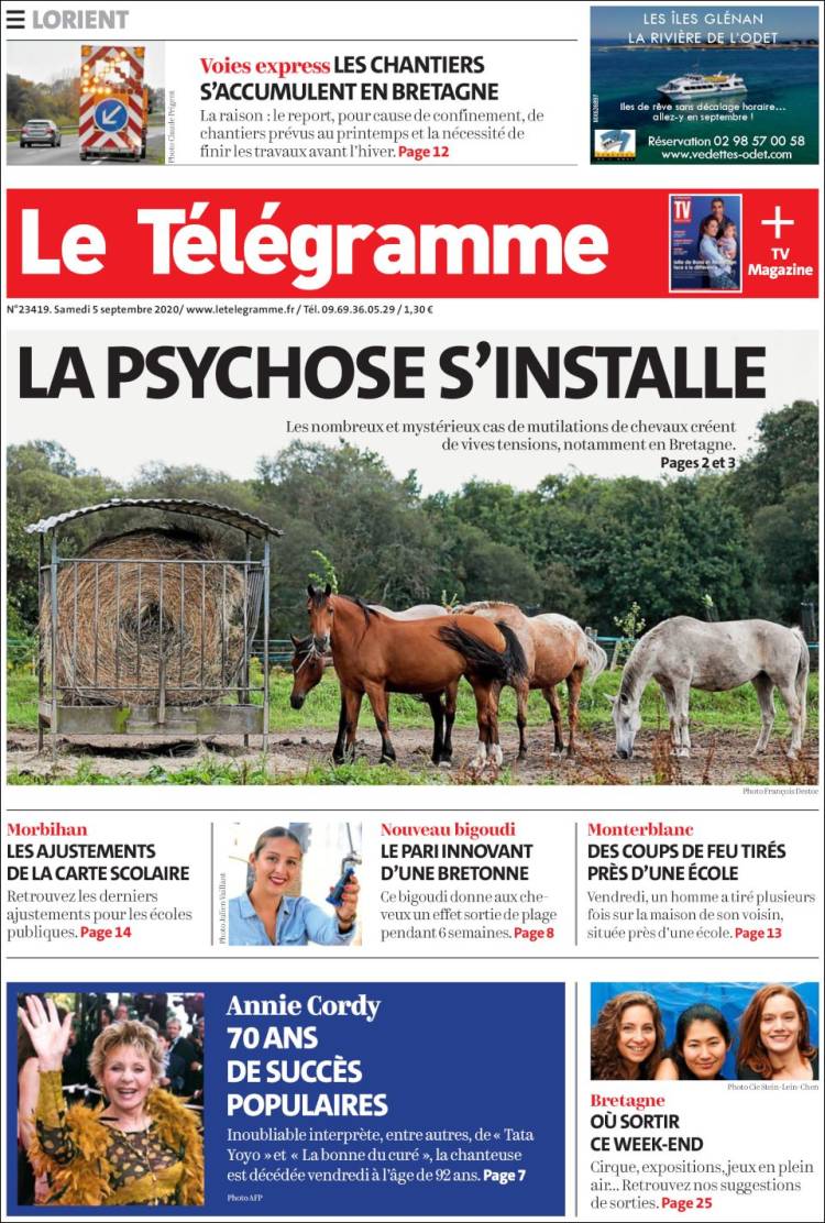 Portada de Télégramme (Francia)