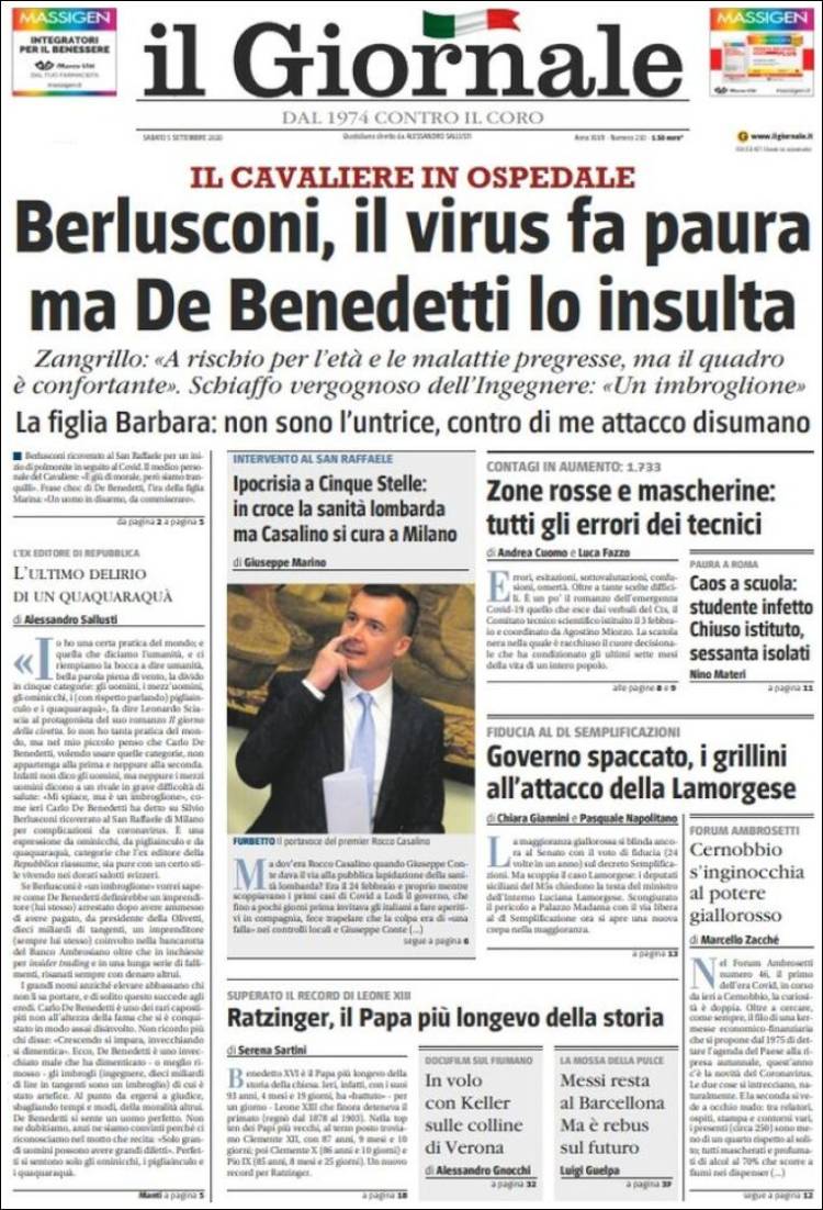 Portada de il Giornale (Italia)