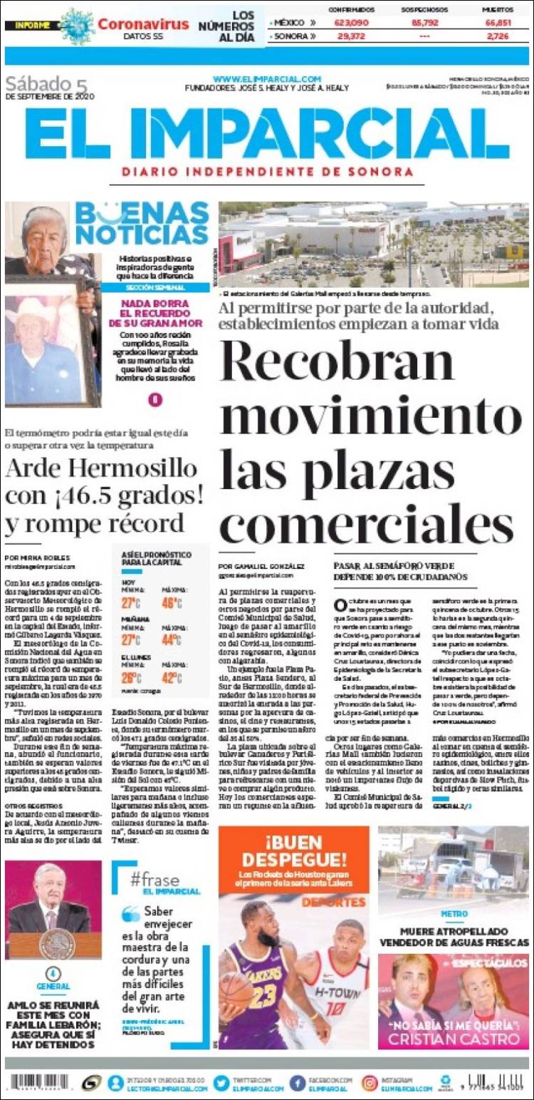 Portada de El Imparcial (M&eacute;xico)