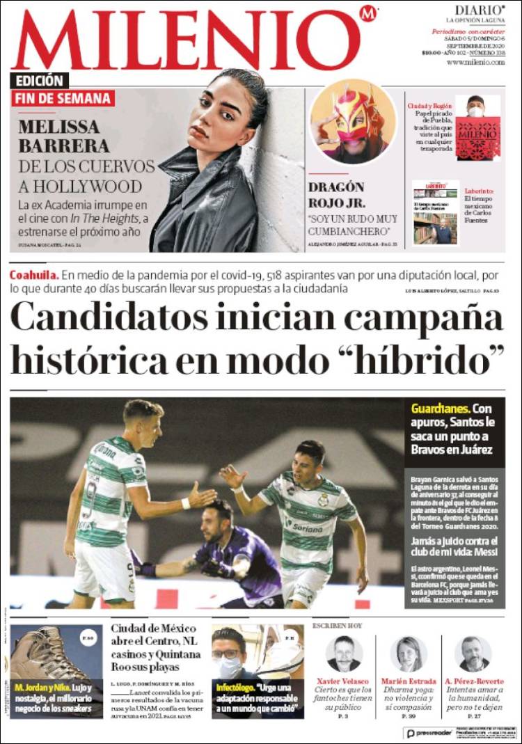 Portada de Milenio - Laguna (M&eacute;xico)