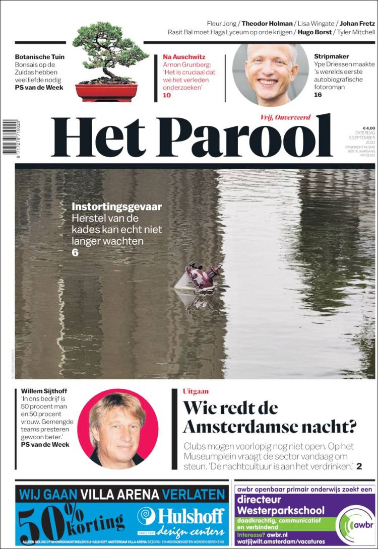 Portada de Het Parool (Pa&iacute;ses Bajos)
