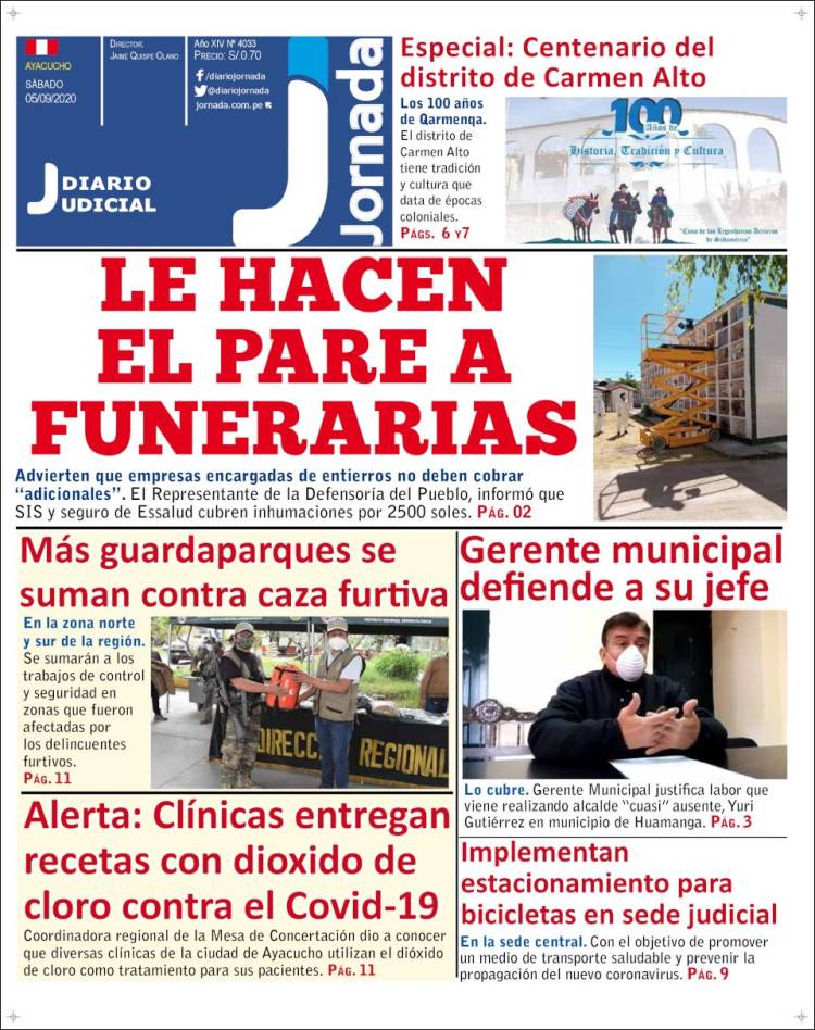 Portada de Diario Jornada (Perú)