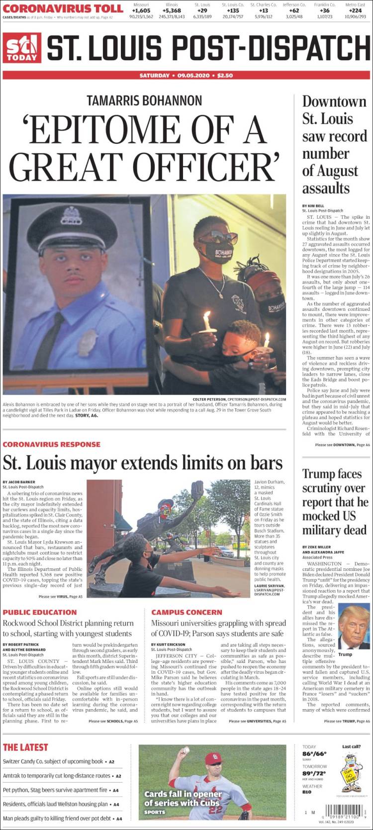 Portada de St. Louis Post-Dispatch (USA)