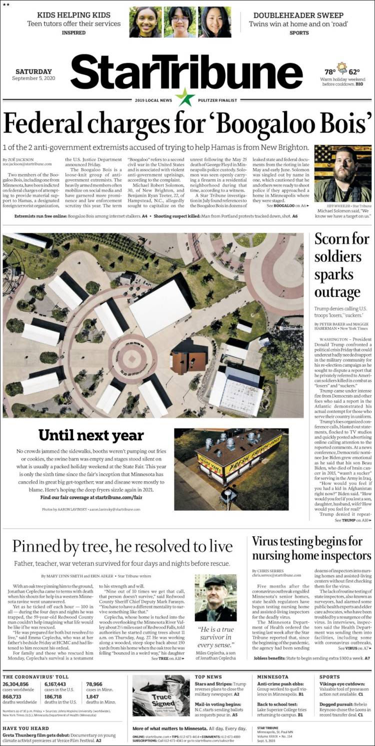 Portada de Star Tribune (USA)