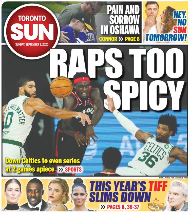 Portada de The Toronto Sun (Canadá)