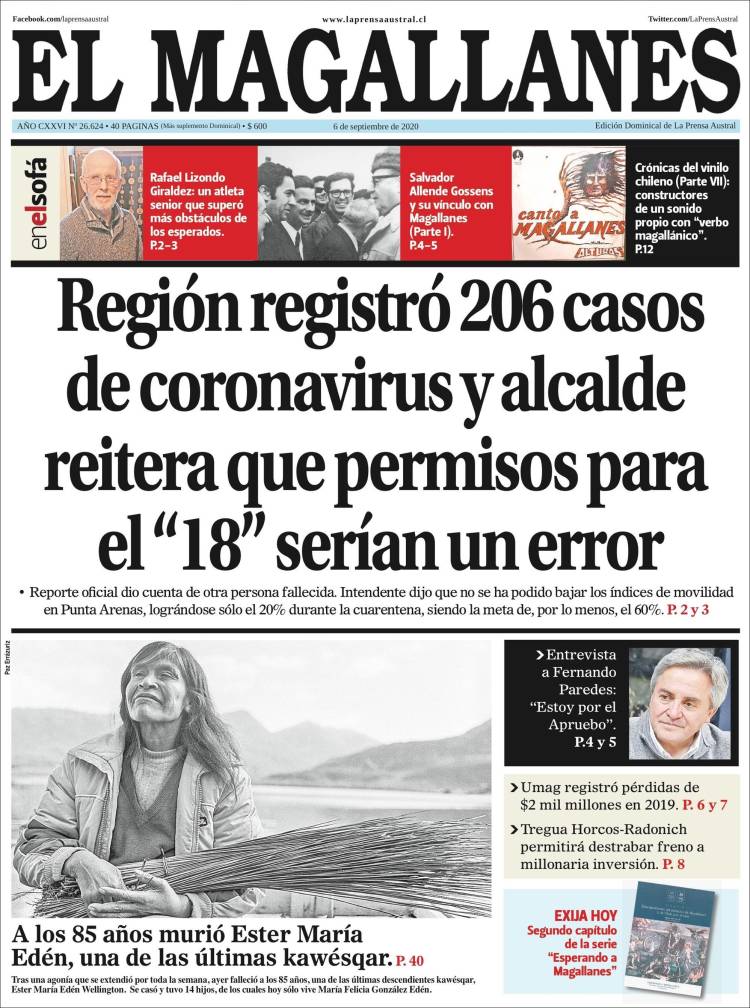 Portada de El Magallanes (Chile)