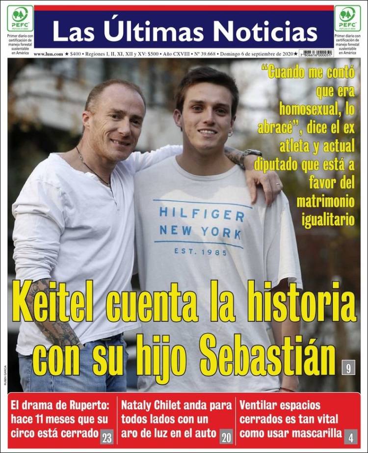 Portada de Las Últimas Noticias (Chile)