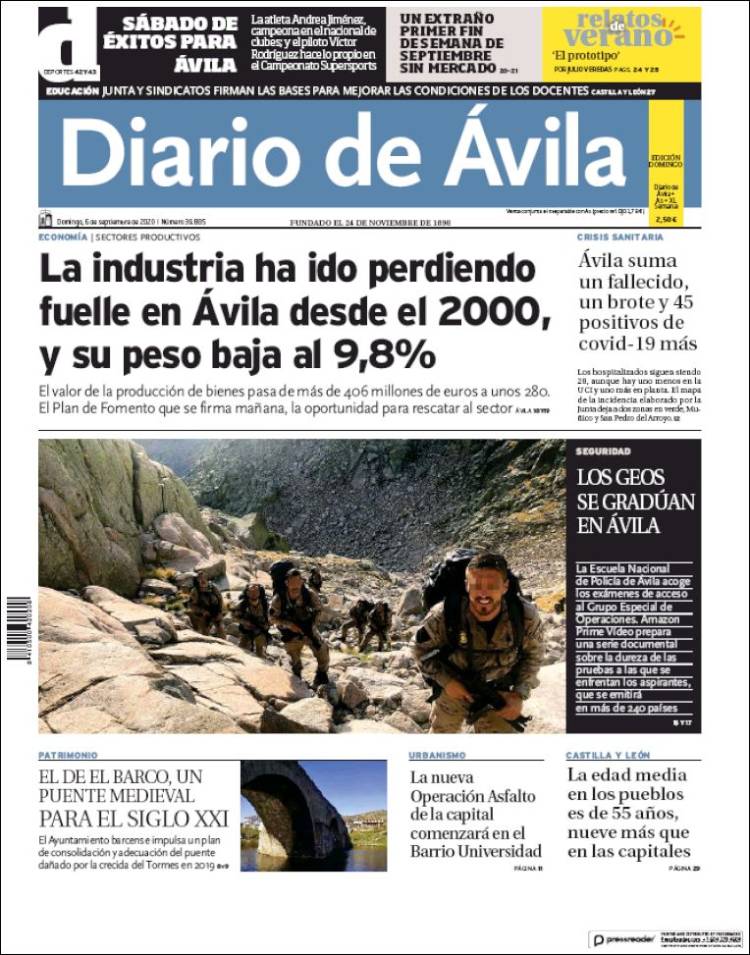 Portada de Diario de Ávila (Espa&ntilde;a)