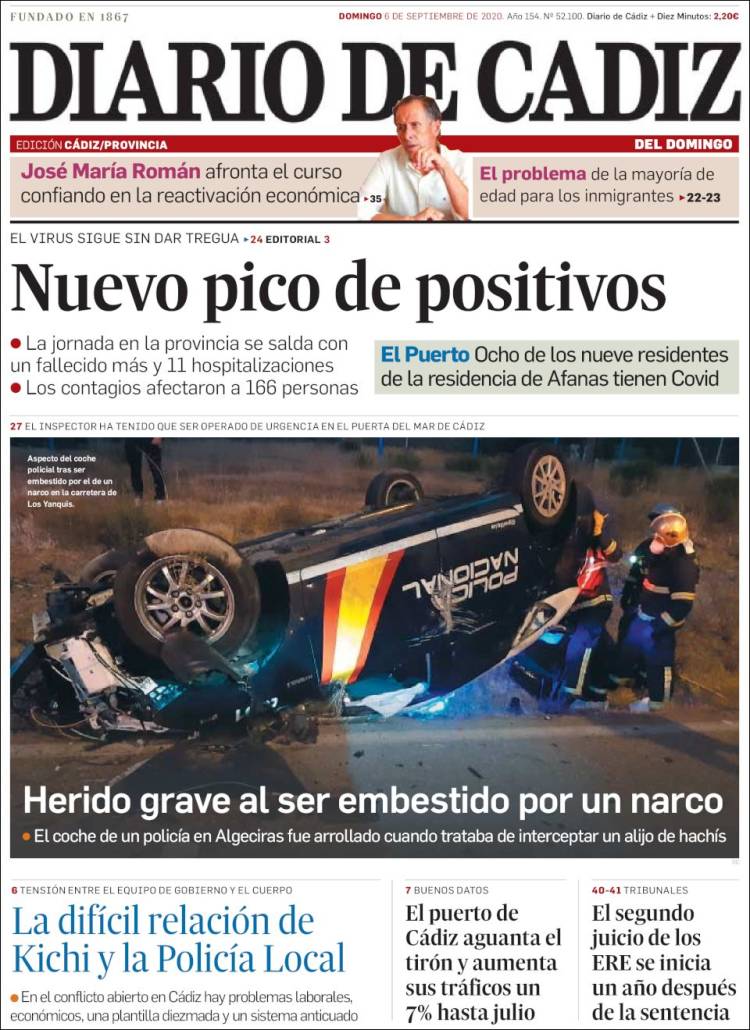 Portada de Diario de Cádiz (Espa&ntilde;a)