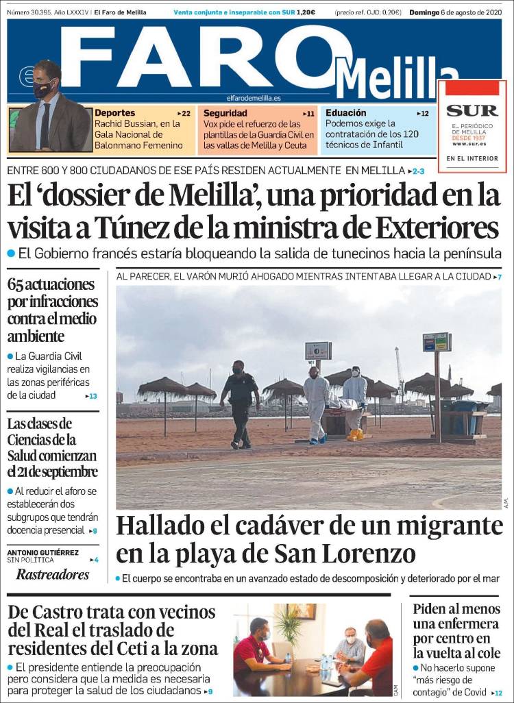Portada de El Faro de Melilla (Espa&ntilde;a)