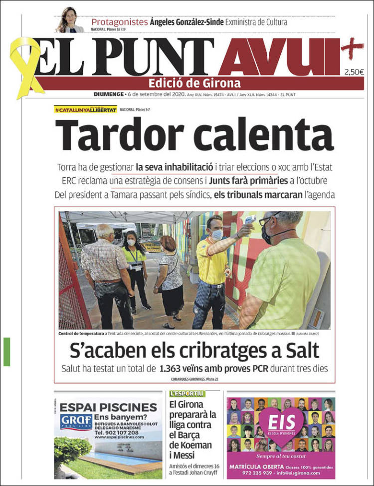 Portada de El Punt Avui - Girona (Espa&ntilde;a)