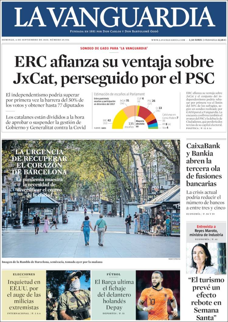 Portada de La Vanguardia (Espa&ntilde;a)