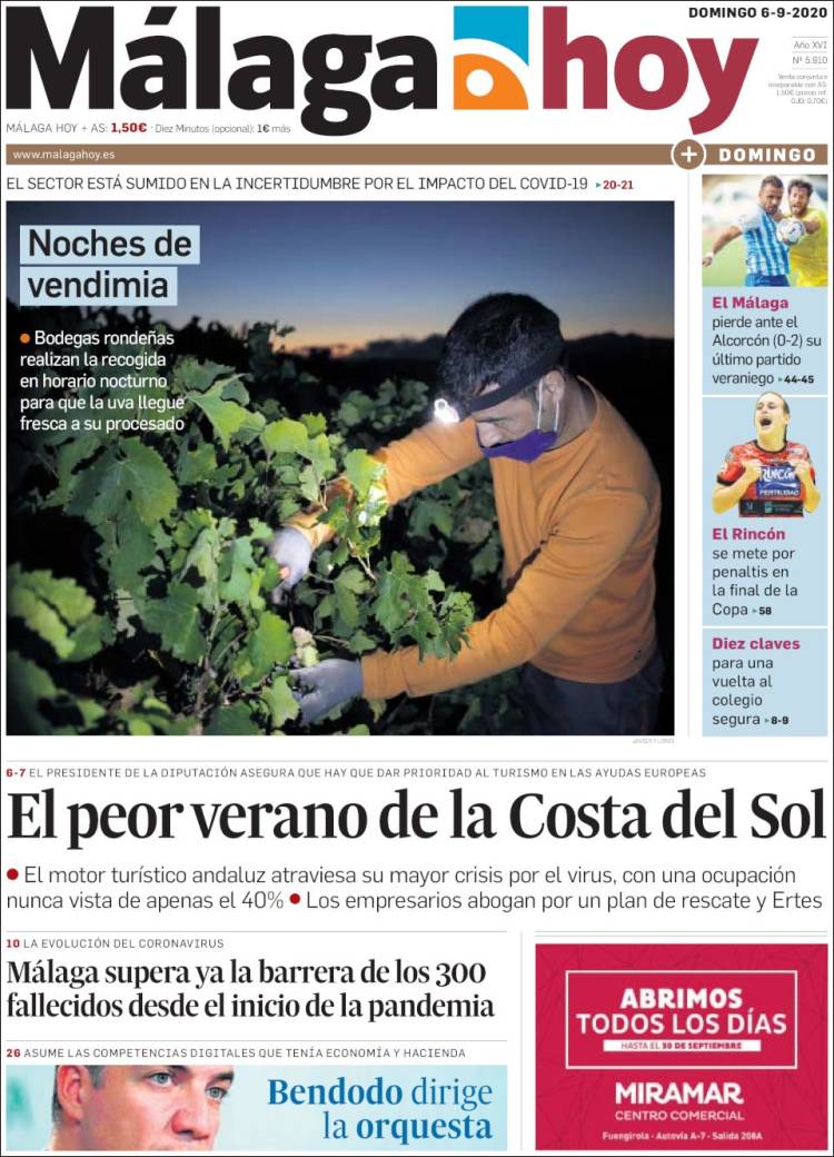 Portada de Málaga Hoy (Espa&ntilde;a)