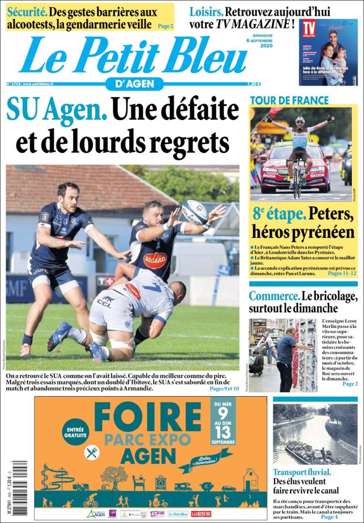 Portada de Le Petit Bleu (Francia)