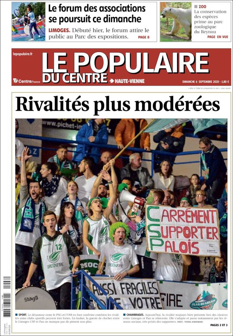 Portada de Le Populaire du Centre (Francia)