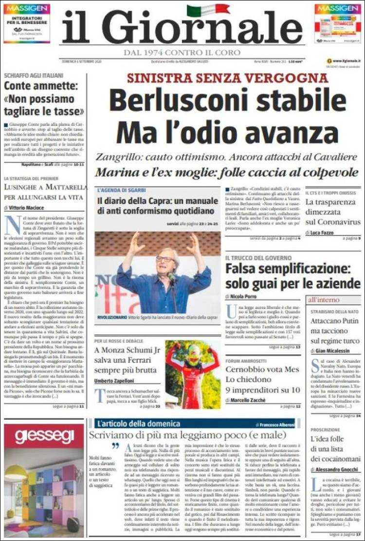 Portada de il Giornale (Italia)