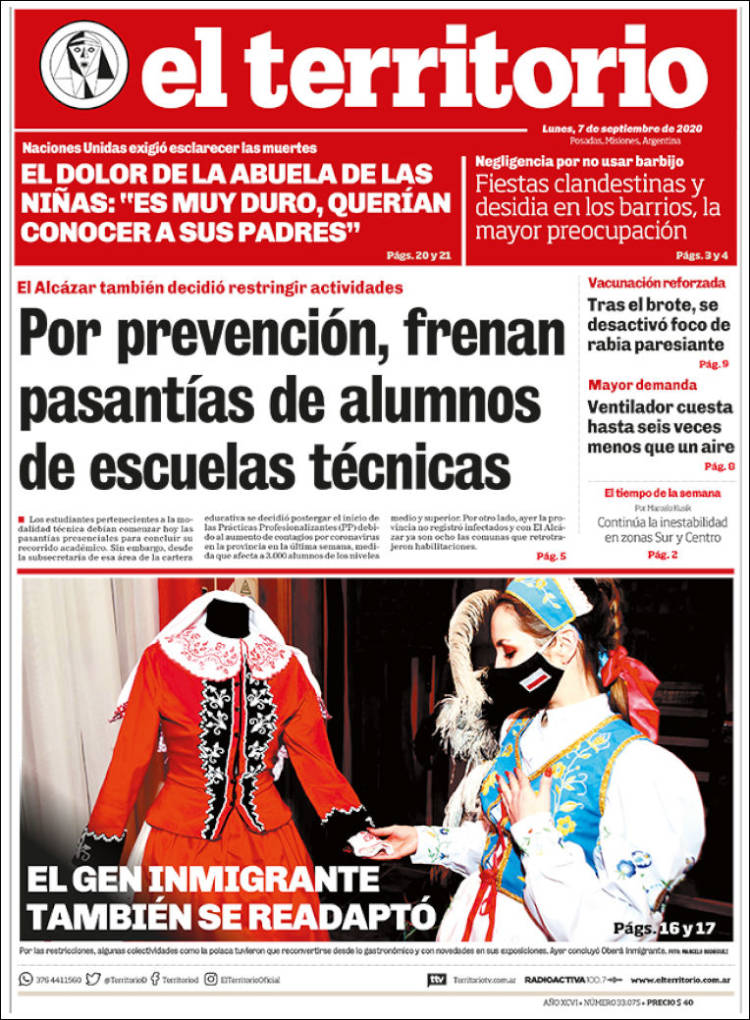 Portada de El Territorio (Argentina)