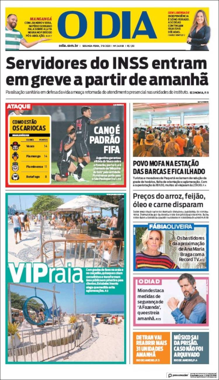 Portada de O Dia (Brasil)