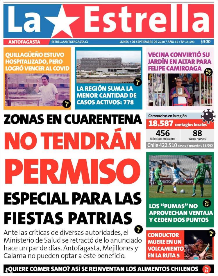 Portada de La Estrella del Norte (Chile)