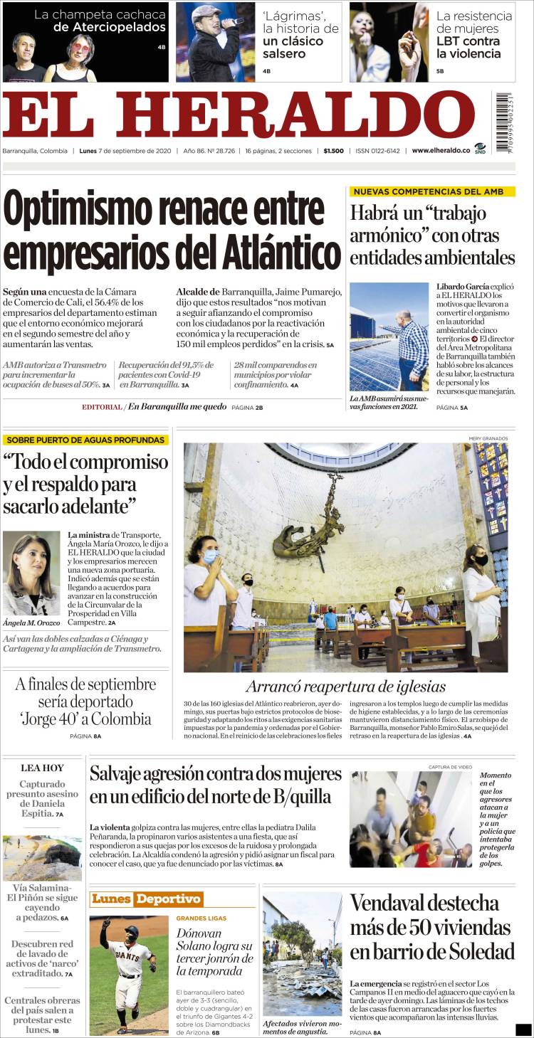 Portada de El Heraldo (Colombia)