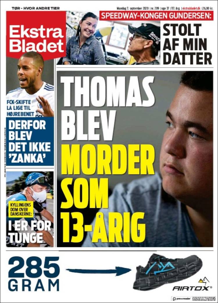 Portada de Ekstra Bladet (Dinamarca)