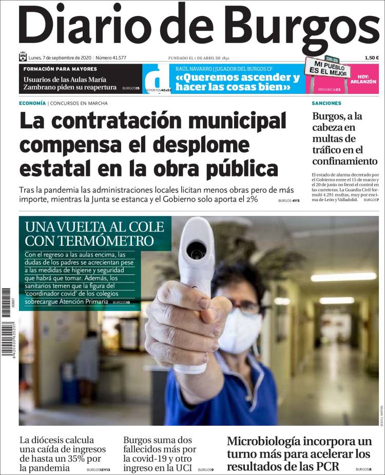 Portada de Diario de Burgos (España)