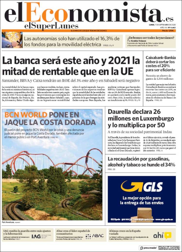 Portada de El Economista (Espa&ntilde;a)