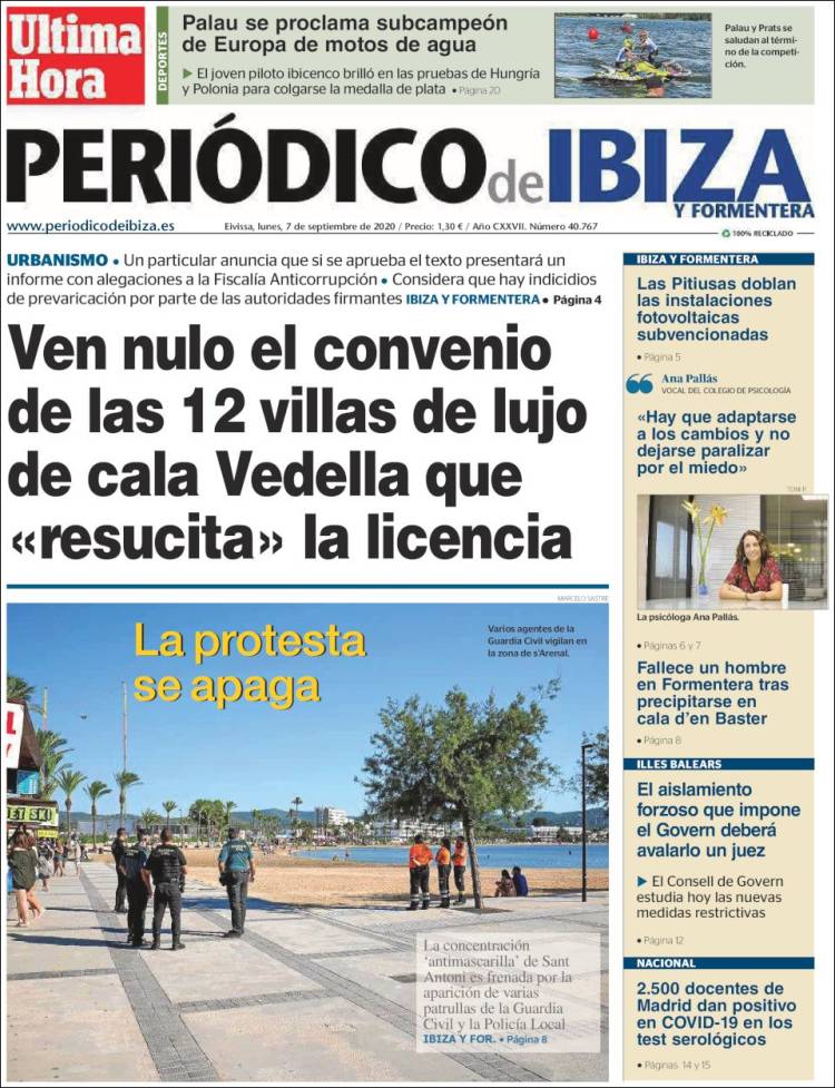 Portada de Periódico de Ibiza (España)