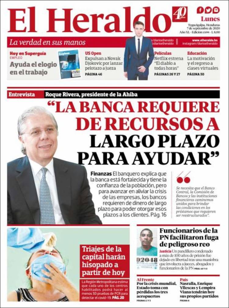 Portada de El Heraldo (Honduras)