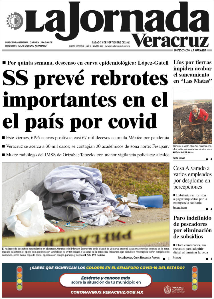 Portada de La Jornada Veracruz (M&eacute;xico)