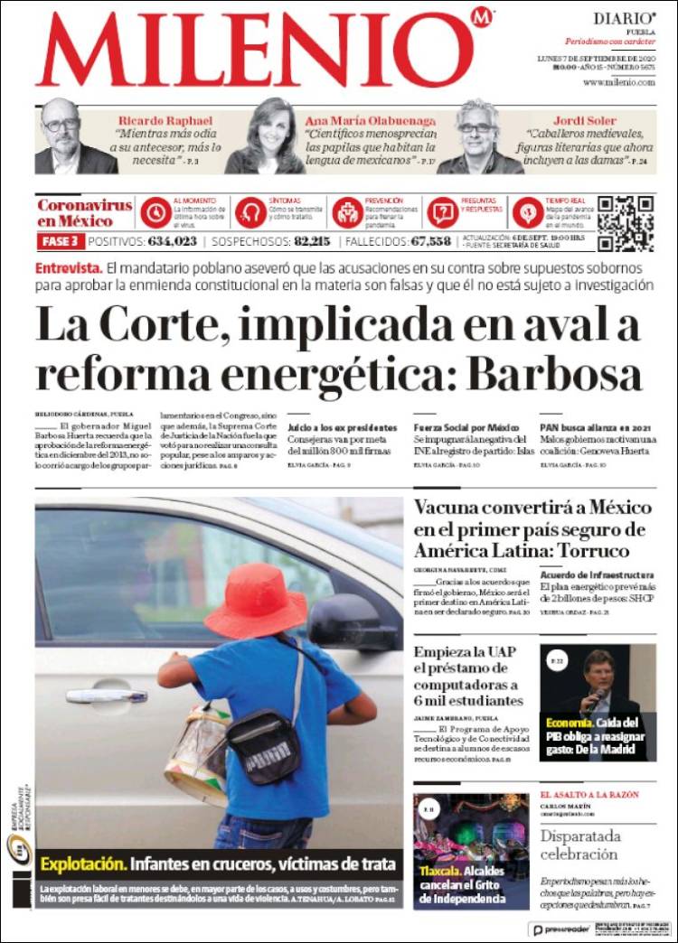 Portada de Milenio de Puebla (M&eacute;xico)