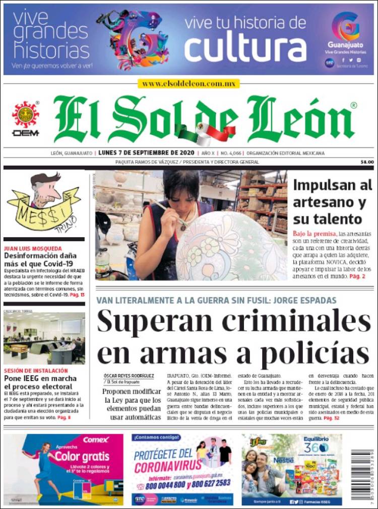 Portada de El Sol de León (M&eacute;xico)